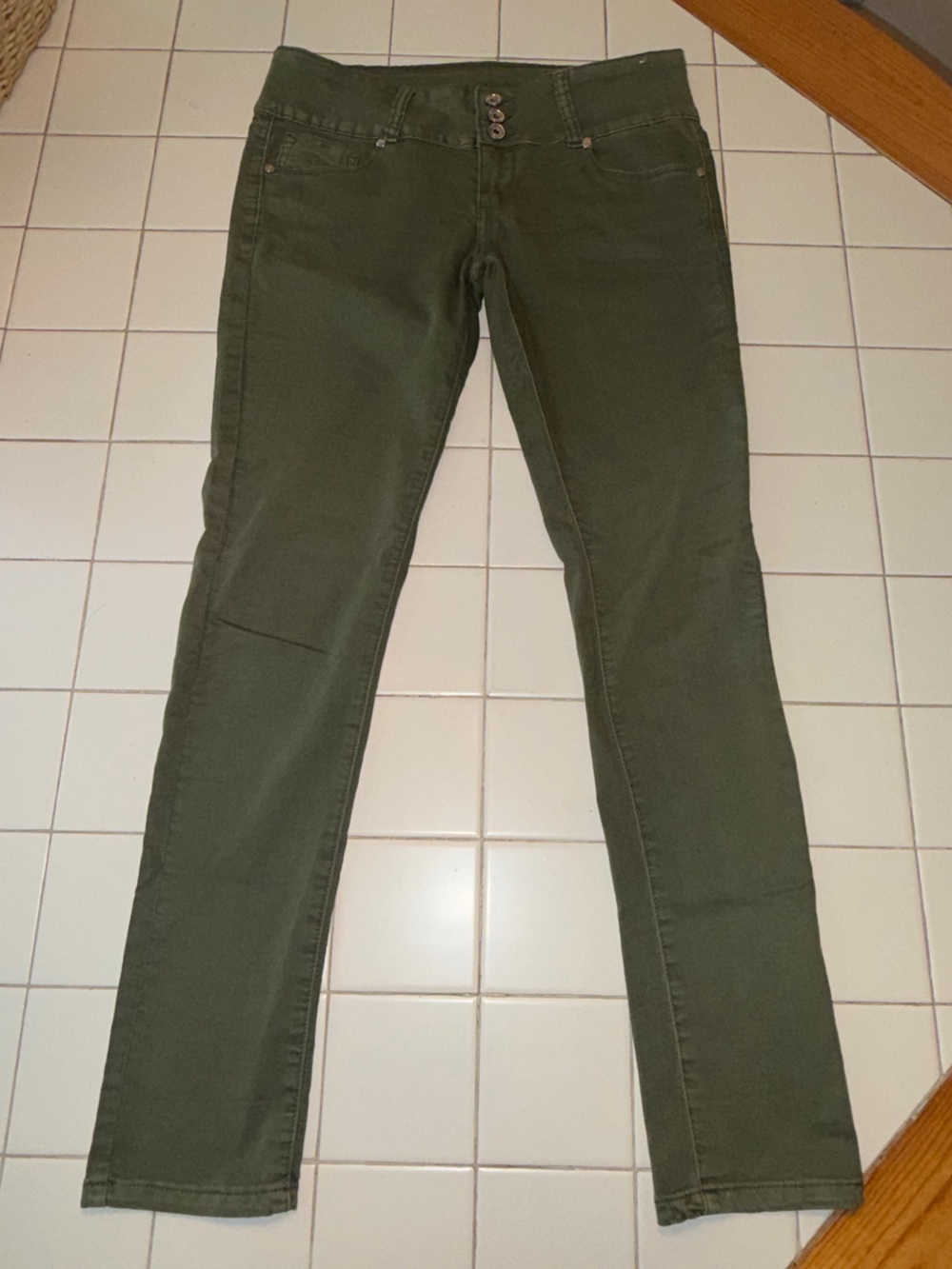GOGO Olive Green Slim Women's Pants